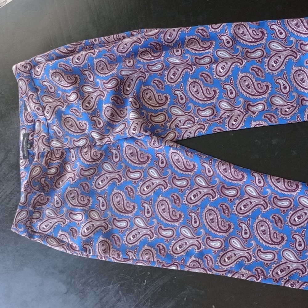 Brand New Banana Republic Paisley Print Blue Pants - Picture 3 of 6